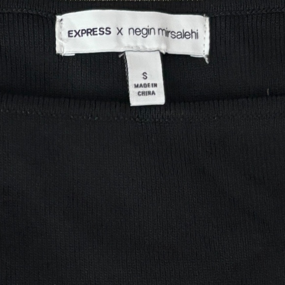 Express x Negin Mirsalehi Fitted Puff Sleeve Dress - Black Size S - Picture 8 of 9